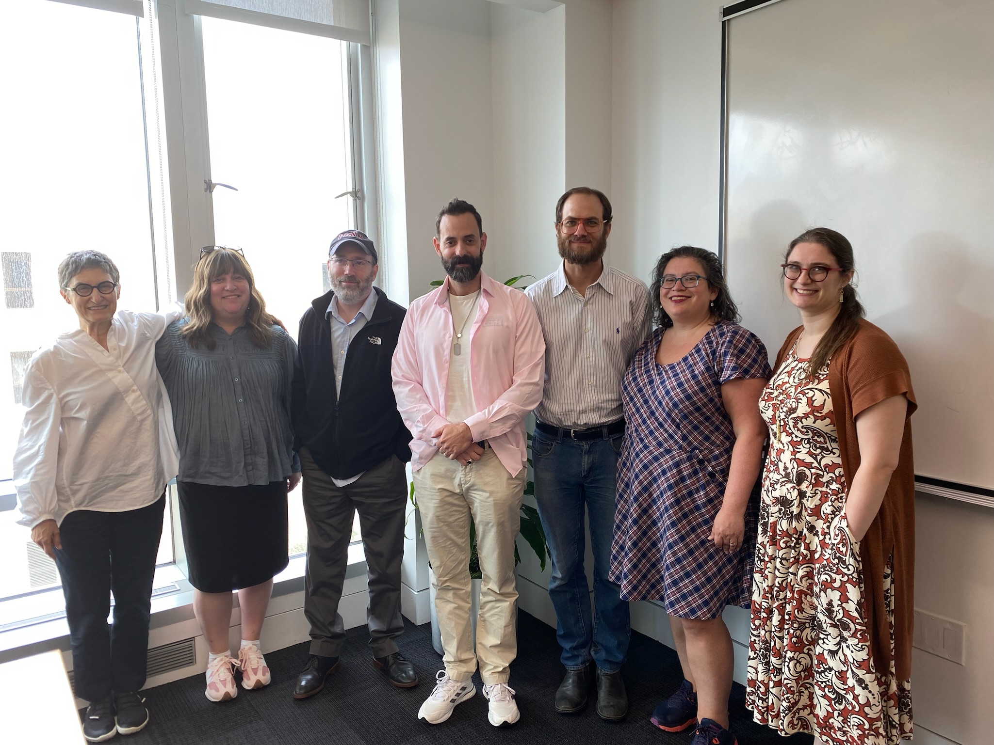 CASJE fellows and mentors pose for photo with the fellowship director, Dr. Bethamie Horowitz, at the first meeting