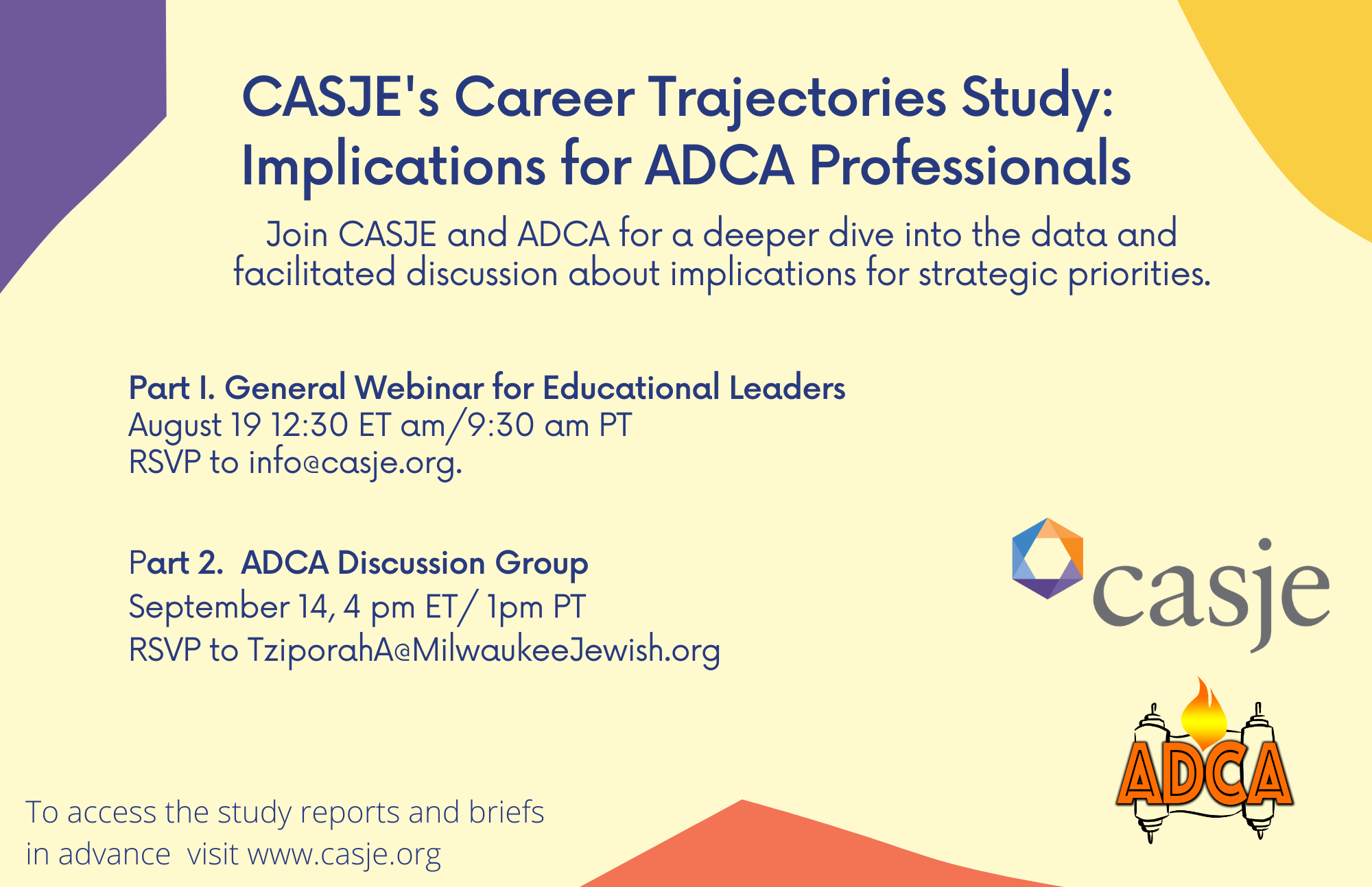 Join CASJE and ADCA for a deeper dive into the Career Trajectories data and facilitated discussion about implications for strategic priorities.