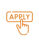 icon of hand pressing button labeled &quot;apply&quot;