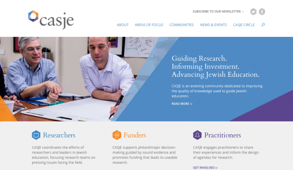 CASJE website homepage screenshot 