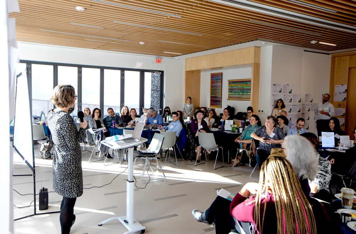 Dr. Heather Hill speaks to a group of Jewish educational leaders.