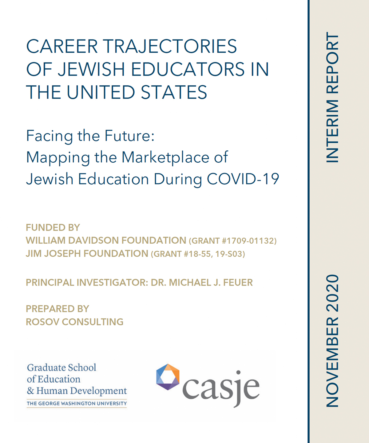 screenshot of report cover: CAREER TRAJECTORIES OF JEWISH EDUCATORS IN THE UNITED STATES Facing the Future: Mapping the Marketplace of Jewish Education During COVID-19