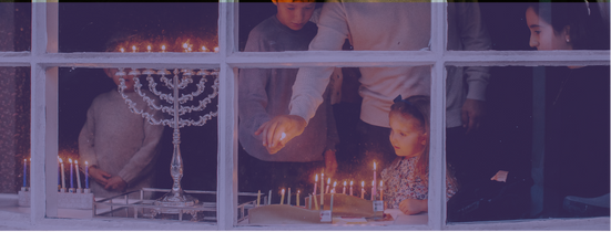 Menorah and family in rectangle