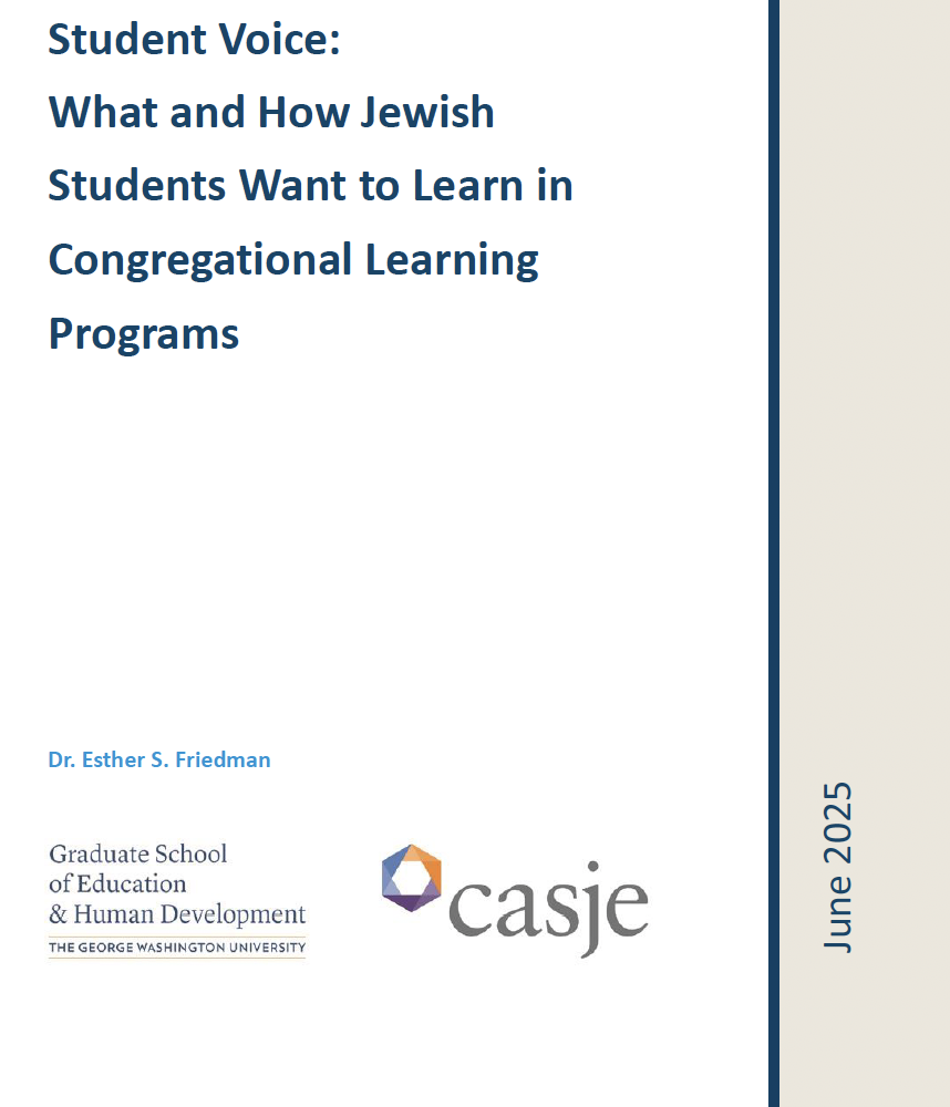 Student Voice: What and How Jewish Students Want to Learn in Congregational Learning Programs. By Esther S. Friedman.