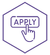 icon of hand pushing button that says apply