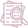 icon of papers and magnifying glass