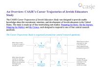 screenshot of the first page of "An Overview: CASJE’s Career Trajectories of Jewish Educators Study" document