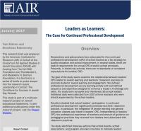 Screenshot of the first page of the Leaders as Learners report