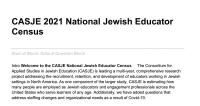 screenshot of the CASJE 2021 National Jewish Educator Census document