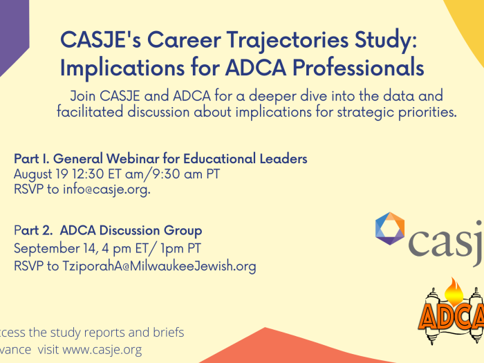 Join CASJE and ADCA for a deeper dive into the Career Trajectories data and facilitated discussion about implications for strategic priorities.