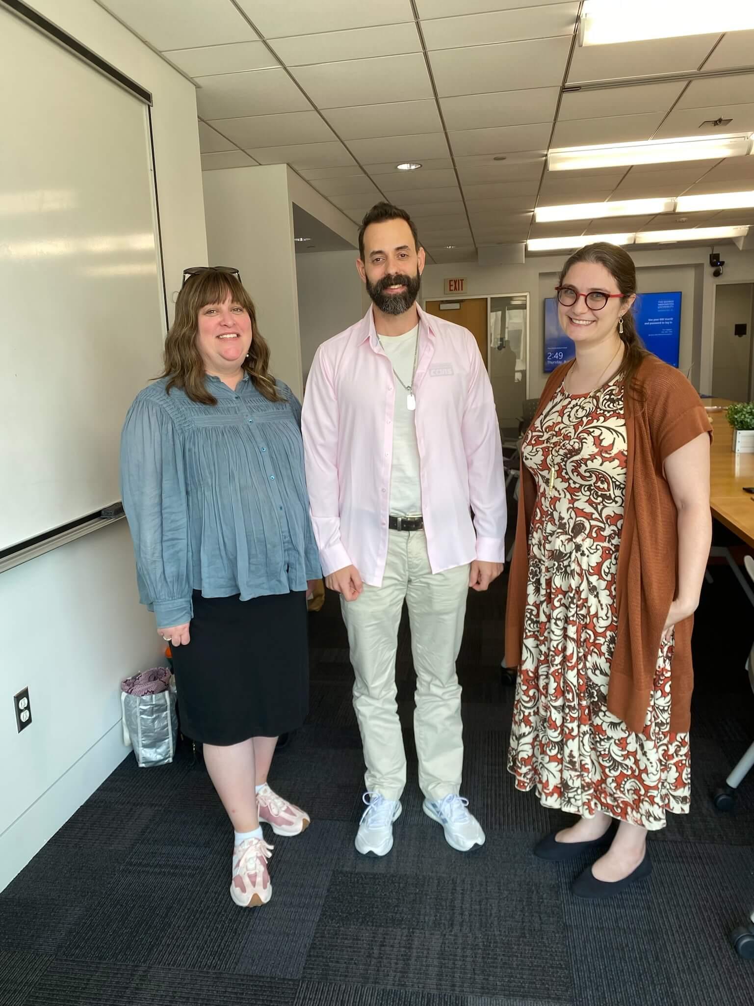 Dr. Esther Friedman, Dr. Tal Vaizman, and Dr. Talia Hurwich stand together posing for photo